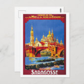 サラゴッセ，スペイン，都市，ヴィンテージ旅行はがき ポストカード (正面/裏面)