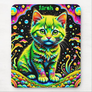 サラサイケデリック猫～すごい！～マウスパッド マウスパッド