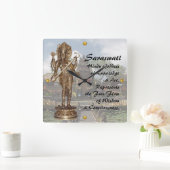 サラスワティinバリ スクエア壁時計 (ホーム)