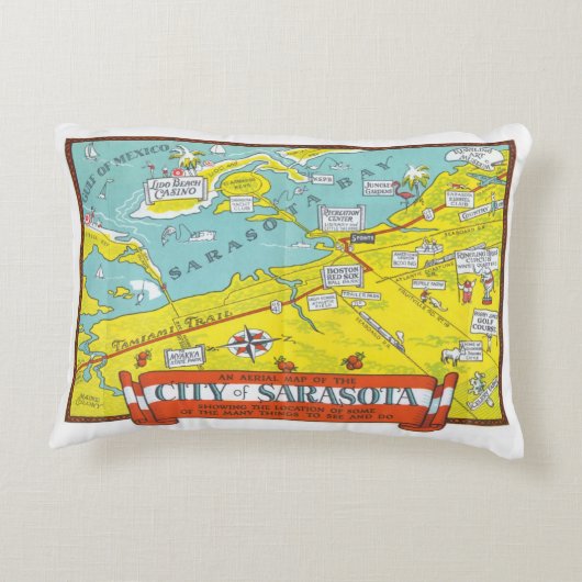 サラソタの地図 アクセントクッション (裏面)