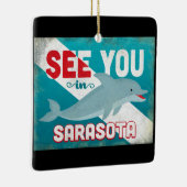 サラソタドルフィン – レトロヴィンテージトラベル セラミックオーナメント (右)