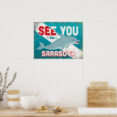 サラソタドルフィン – レトロヴィンテージトラベル ポスター (キッチン)