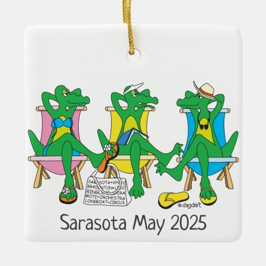 サラソタビーチゲータズセラミックオーナメント セラミックオーナメント (正面)