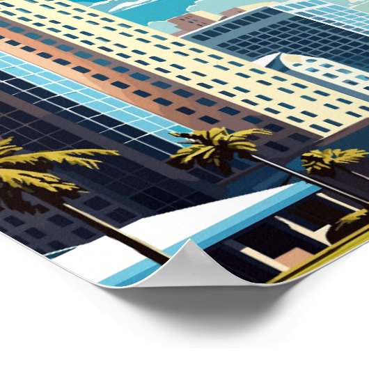 サラソタフロリダアートヴィンテージ旅行イラストレーション ポスター (角)