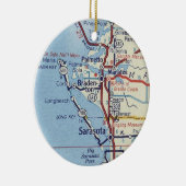 サラソタフロリダヴィンテージの地図 セラミックオーナメント (右)