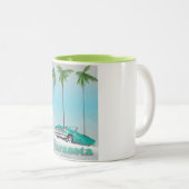 サラソタフロリダヴィンテージスタイル旅行ポスター ツートーンマグカップ (正面右)