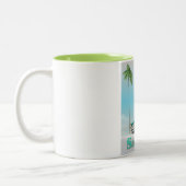 サラソタフロリダヴィンテージスタイル旅行ポスター ツートーンマグカップ (左)