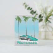 サラソタフロリダヴィンテージスタイル旅行ポスター ポストカード (スタンド正面)