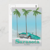 サラソタフロリダヴィンテージスタイル旅行ポスター ポストカード (正面/裏面)