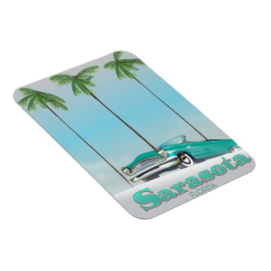 サラソタフロリダヴィンテージスタイル旅行ポスター マグネット (右側)
