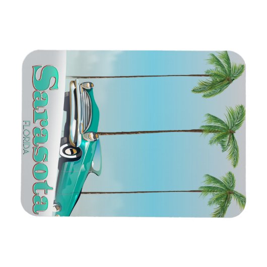 サラソタフロリダヴィンテージスタイル旅行ポスター マグネット (横)