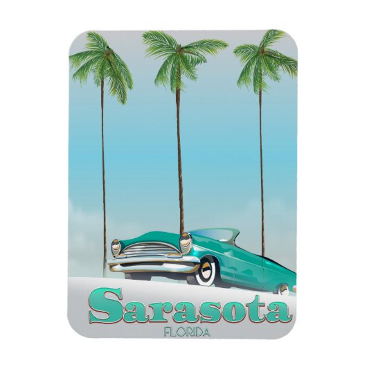 サラソタフロリダヴィンテージスタイル旅行ポスター マグネット (縦)