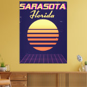 サラソタフロリダ1980年代ヴィンテージ旅行プリント。 キャンバスプリント (インサイチュ (リビング))