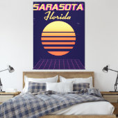 サラソタフロリダ1980年代ヴィンテージ旅行プリント。 キャンバスプリント (インサイチュ (寝室))