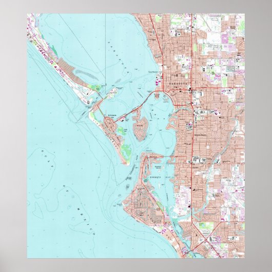 サラソタヴィンテージの地図（1973年） ポスター (正面)