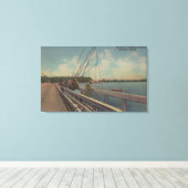 サラソタ州（フロリダ州） – 人々の魚釣りオフ キャンバスプリント (インサイチュ (ウッドフロア))