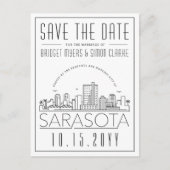 サラソタ結婚ス |スタイル設定されたスカイライン日付を保存 ポストカード (正面)