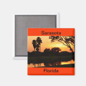 サラソタ,フロリダの夕日の湖の磁石 マグネット (正面/裏面)