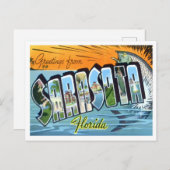 サラソタ，フロリダヴィンテージ大文字葉書 ポストカード (正面/裏面)