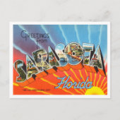 サラソタ、フロリダヴィンテージ旅行からの挨拶 ポストカード (正面)