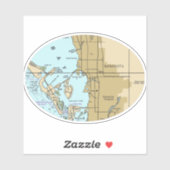 サラソタ・フロリダ州地図 シール (シート)