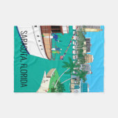 サラソタ・フロリダ フリースブランケット (正面(横))