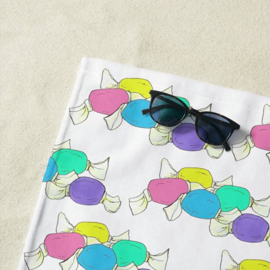 サラタータッフィフボードウォークキャンディショップスイーツ ビーチタオル (インサイチュ)