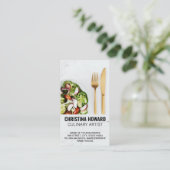 サラダと金ゴールド銀器を大理石に 名刺 (スタンド正面)