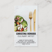 サラダと金ゴールド銀器を大理石に 名刺 (正面)