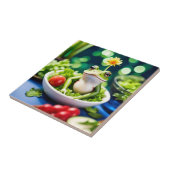 サラダに蛙が入っている タイル (側面)