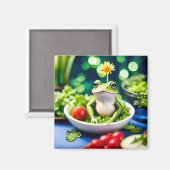 サラダに蛙が入っている マグネット (正面/裏面)