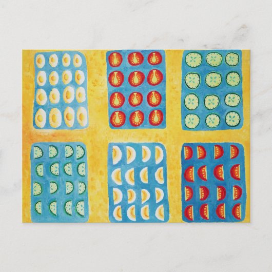 サラダの準備の絵画 ポストカード (正面)