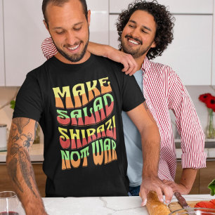 サラダを白地ではなく戦争にする イランおもしろい人 Tシャツ