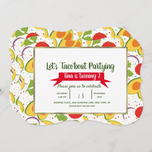 サラダタコブートタコパーティー誕生日任意の年齢 招待状 (正面/裏面)