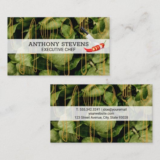 サラダバー | シェフ | 台所用品 名刺 (正面/裏面)