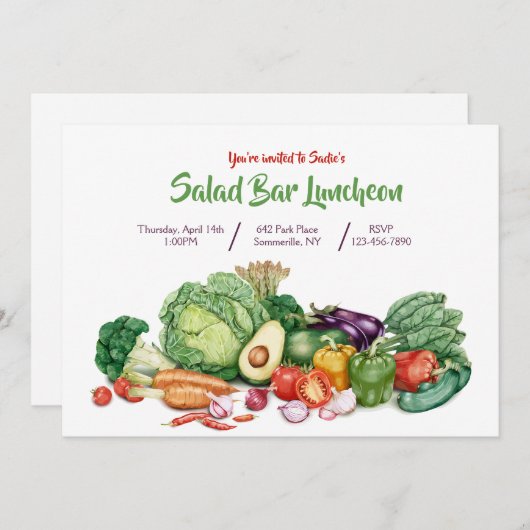 サラダバー 招待状 (正面/裏面)
