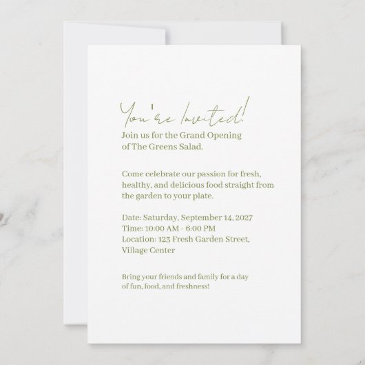 サラダブリス 招待状 (裏面)