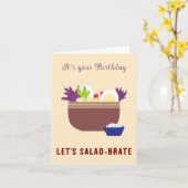 サラダボウルかわいいおもしろい誕生日カード カード (黄色い花)