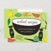 サラダボウルパーソナライズされたベーキングレシピカード ポストカード (正面/裏面)