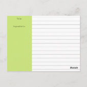 サラダボウルパーソナライズされたベーキングレシピカード ポストカード (裏面)