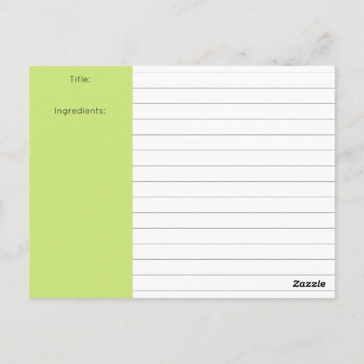 サラダボウルパーソナライズされたベーキングレシピカード ポストカード (裏面)