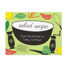 サラダボウルパーソナライズされたベーキングレシピカード