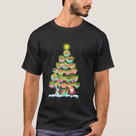 サラダラバークリスマス照明サンタサラダクリスマストランジスタ Tシャツ (正面)