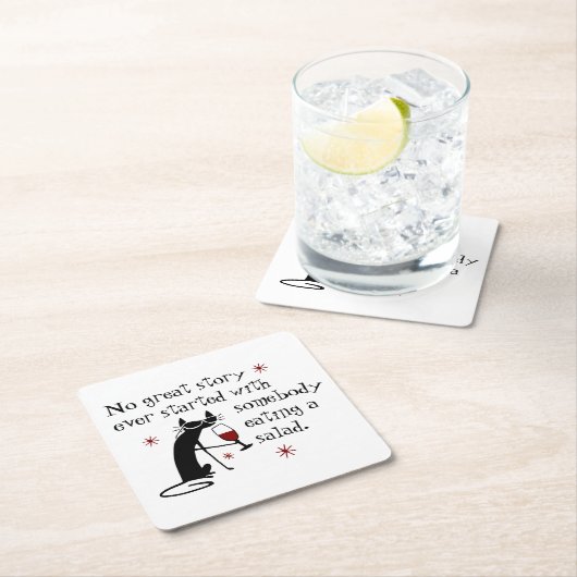 サラダワ素晴らしインで始まるストーリーなし引用文 スクエアペーパーコースター (インサイチュ)