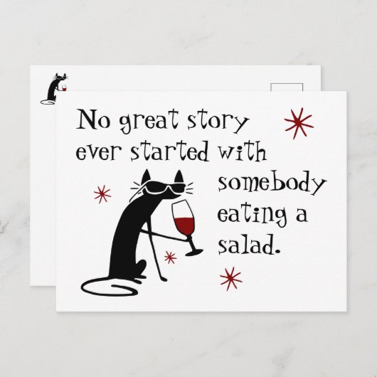 サラダワ素晴らしインで始まるストーリーなし引用文 ポストカード (正面/裏面)