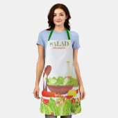サラダ料理は懸命キッパーソナライズされたチン エプロン (着用した状態)