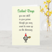 サラダ日おもしろいハッピーバースデー詩 カード (黄色い花)