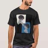 サラダ日 – 白人一と江島、アニメ、マンガ Tシャツ (正面)