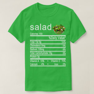 サラダ栄養ファクトラベル Tシャツ