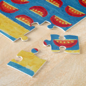 サラダ準備の絵画 ジグソーパズル (側面)